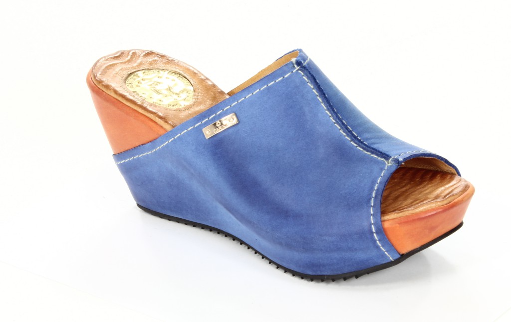 Carinii Klapki Damksie B1629 Blue/Dynia 