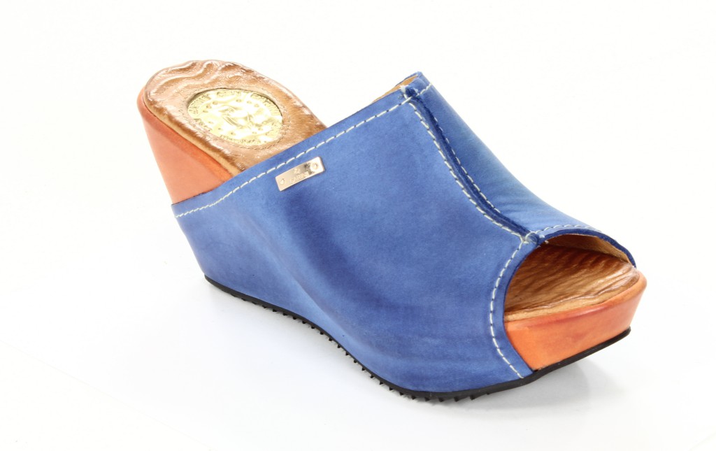 Carinii Klapki Damksie B1629 Blue/Dynia 