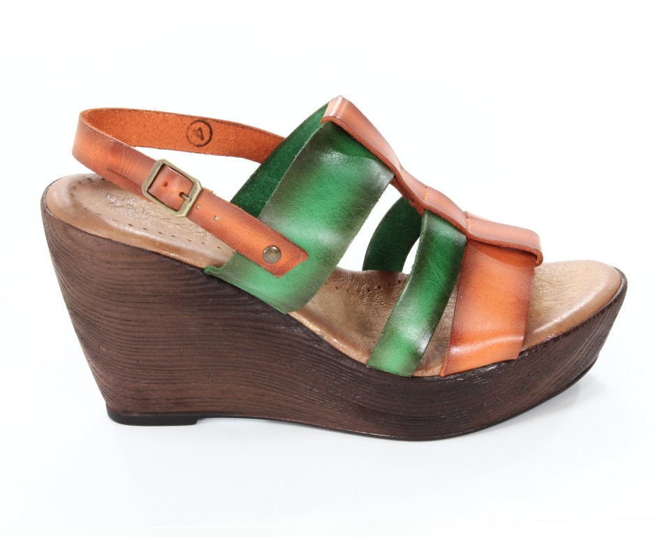 Maciejka Sandały Damskie 00951-09/18-0 Golf Green+Orange 