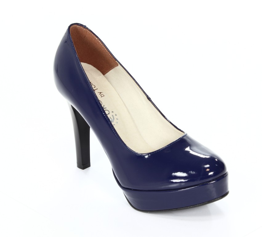 Tomex Czółenka Damskie T-080W Niebieski Lakier