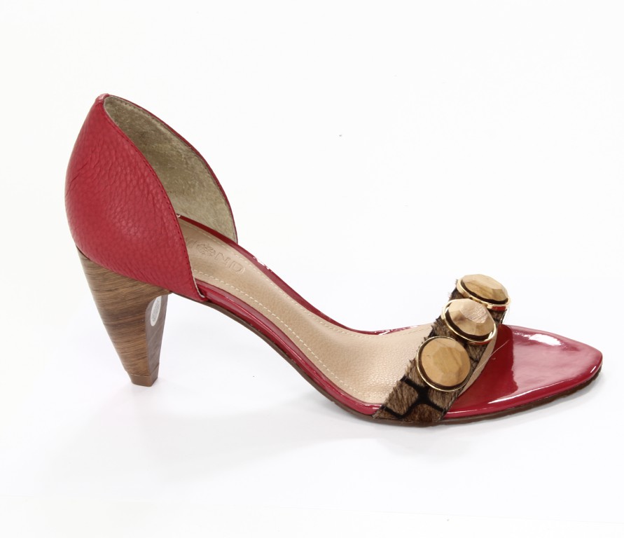 Dumond Sandały Damskie 4103892 Pony Croco/Capra Rust Natural/Veludo Inv2010