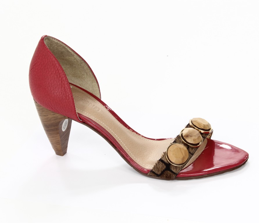 Dumond Sandały Damskie 4103892 Pony Croco/Capra Rust Natural/Veludo Inv2010