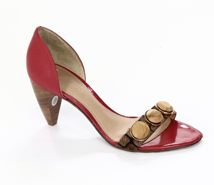 Dumond Sandały Damskie 4103892 Pony Croco/Capra Rust Natural/Veludo Inv2010