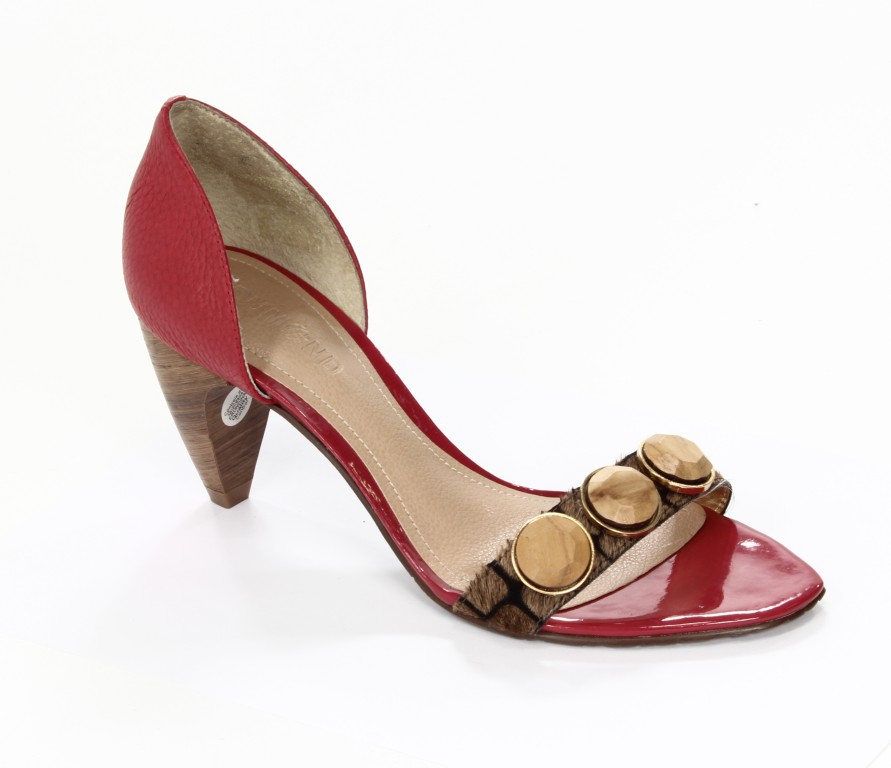 Dumond Sandały Damskie 4103892 Pony Croco/Capra Rust Natural/Veludo Inv2010