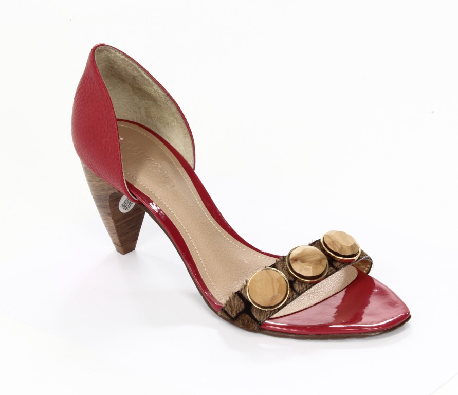 Dumond Sandały Damskie 4103892 Pony Croco/Capra Rust Natural/Veludo Inv2010