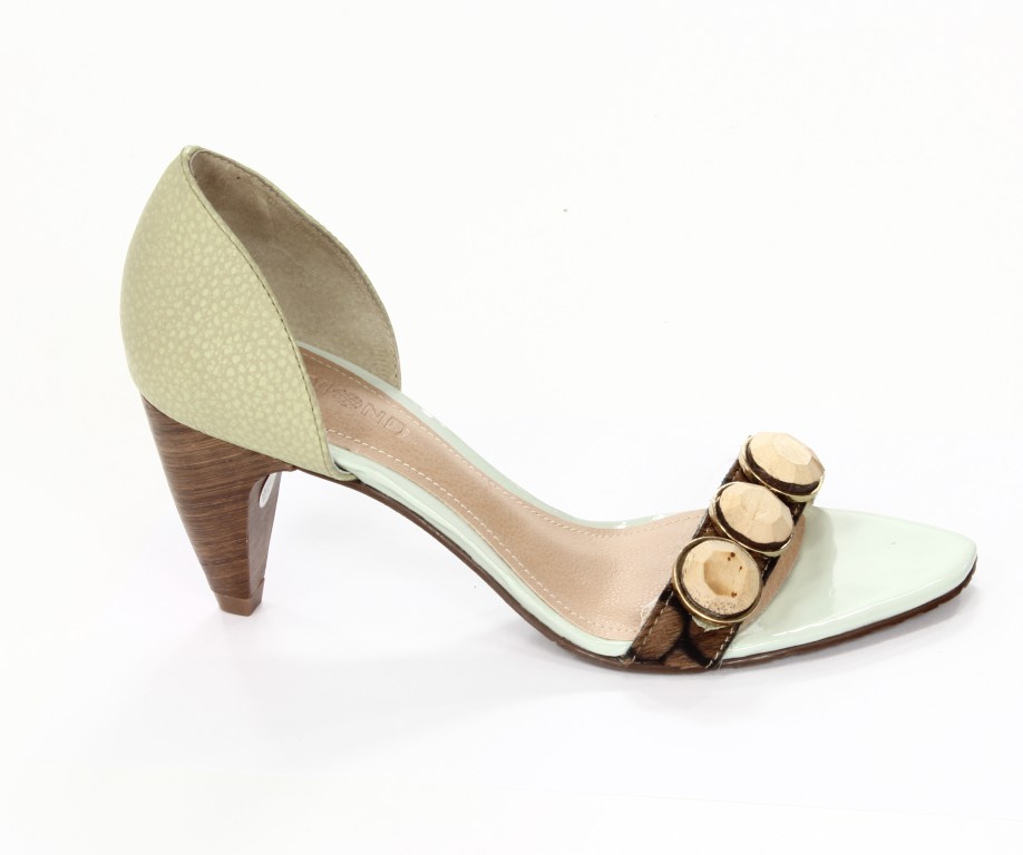Dumond Sandały Damskie 4103892 Pony Croco/Capra Rustico Natural/Folha 