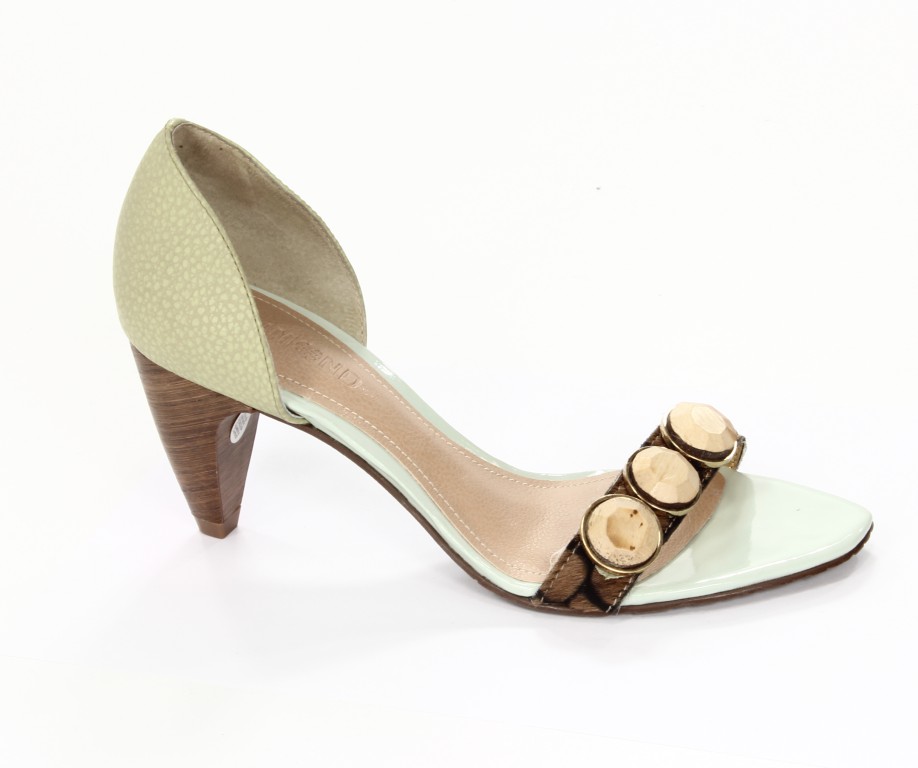 Dumond Sandały Damskie 4103892 Pony Croco/Capra Rustico Natural/Folha 