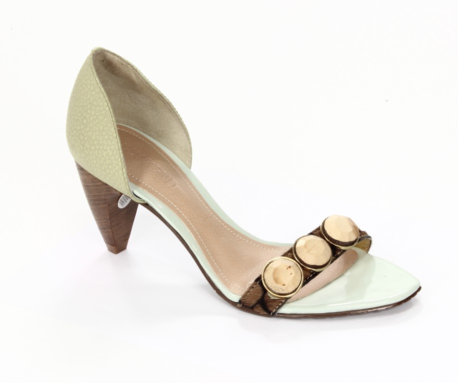 Dumond Sandały Damskie 4103892 Pony Croco/Capra Rustico Natural/Folha 