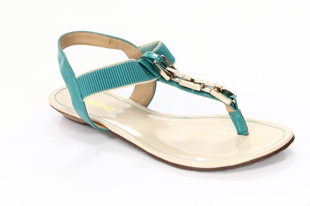 Dumond Sandały Damskie 4103067 Verniz/Elastico Caribe/Caribe-Off Wht Ver2010