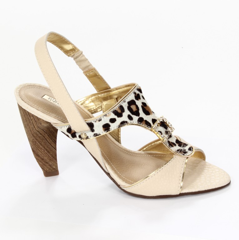 Dumond Sandały Damskie 4103412 Pony Onca/Capra Rustico/Mirror Natural/Off White/Ouro Ver