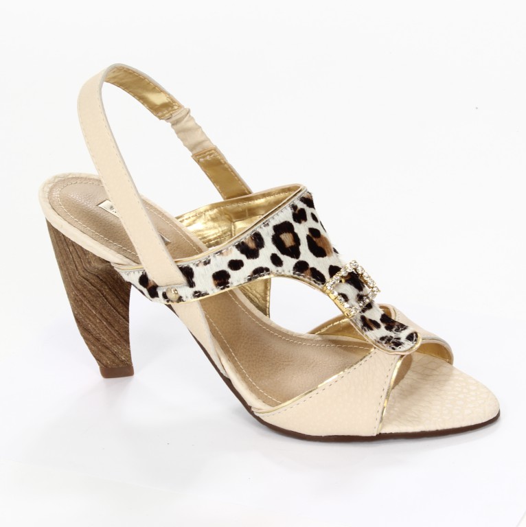 Dumond Sandały Damskie 4103412 Pony Onca/Capra Rustico/Mirror Natural/Off White/Ouro Ver