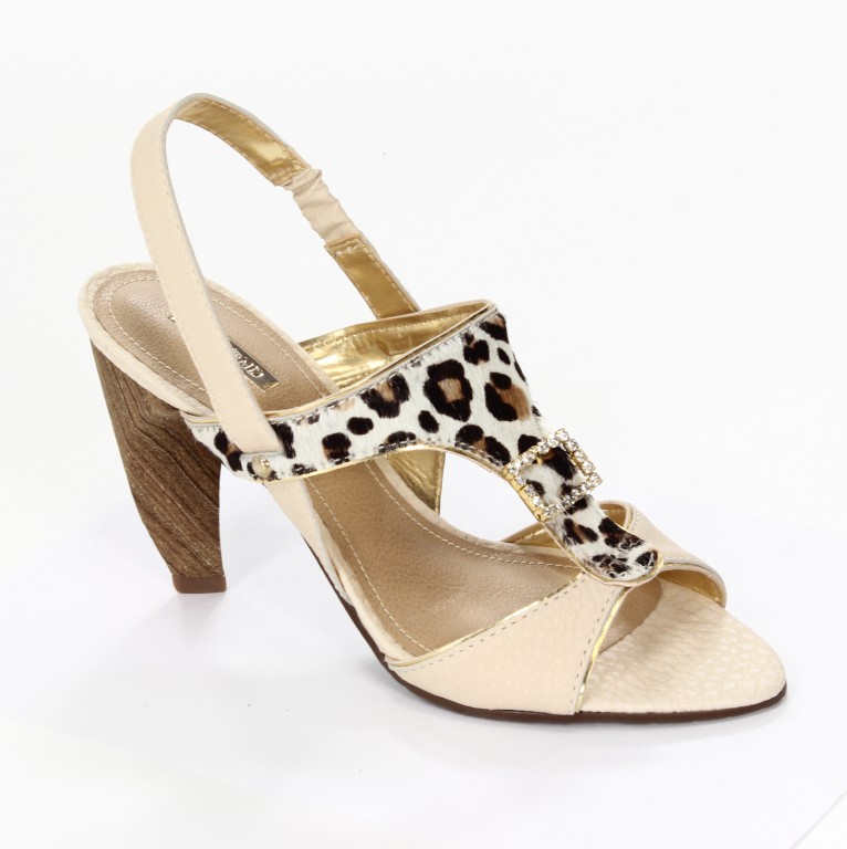 Dumond Sandały Damskie 4103412 Pony Onca/Capra Rustico/Mirror Natural/Off White/Ouro Ver