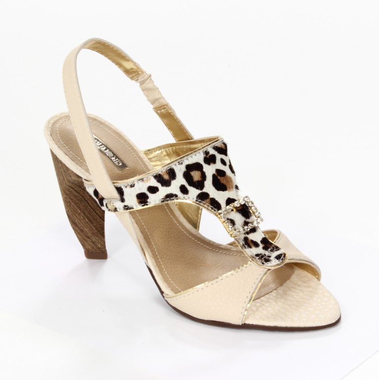 Dumond Sandały Damskie 4103412 Pony Onca/Capra Rustico/Mirror Natural/Off White/Ouro Ver