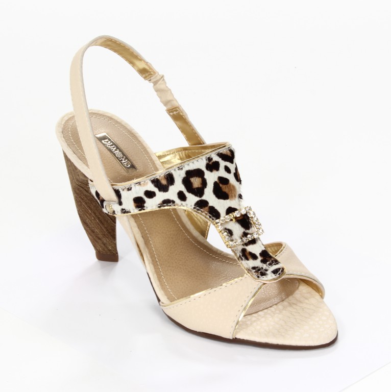 Dumond Sandały Damskie 4103412 Pony Onca/Capra Rustico/Mirror Natural/Off White/Ouro Ver