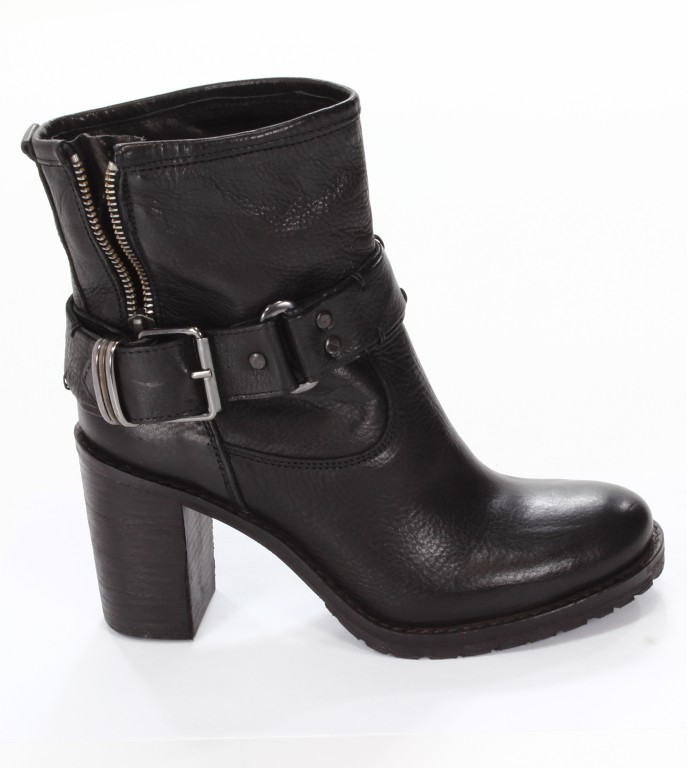 Rose Noire Botki Damskie TR010 Vacchetta Nero