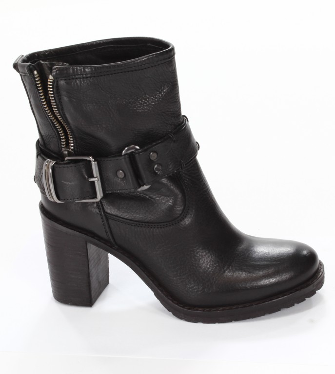 Rose Noire Botki Damskie TR010 Vacchetta Nero