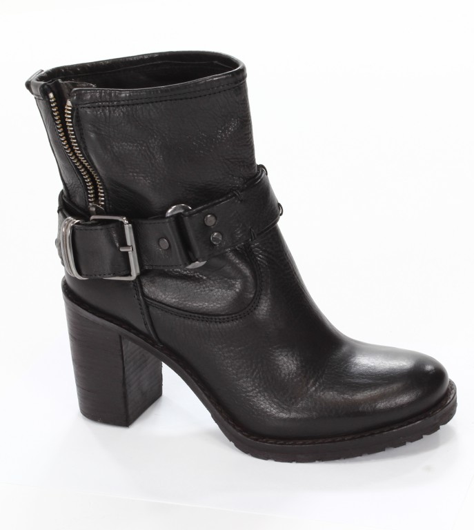 Rose Noire Botki Damskie TR010 Vacchetta Nero