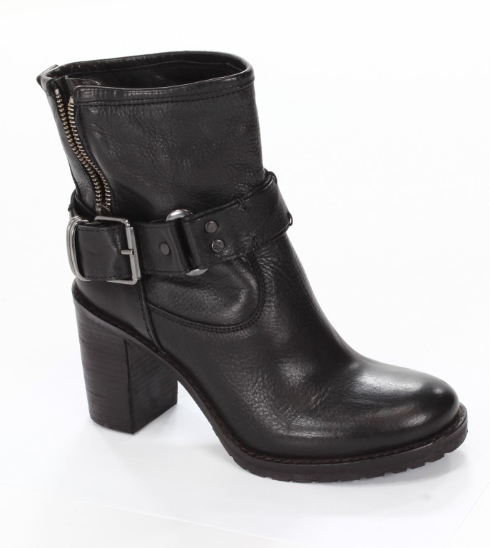 Rose Noire Botki Damskie TR010 Vacchetta Nero