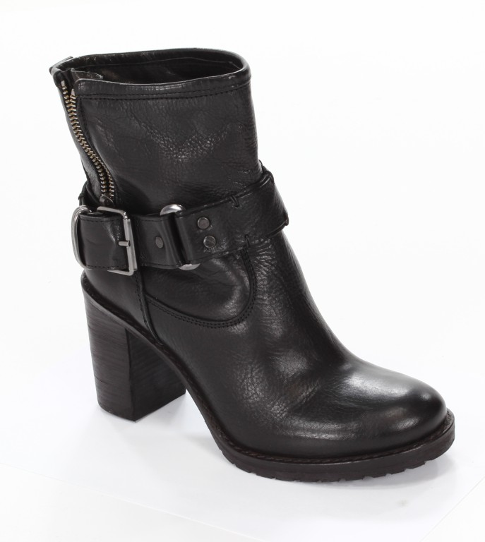 Rose Noire Botki Damskie TR010 Vacchetta Nero