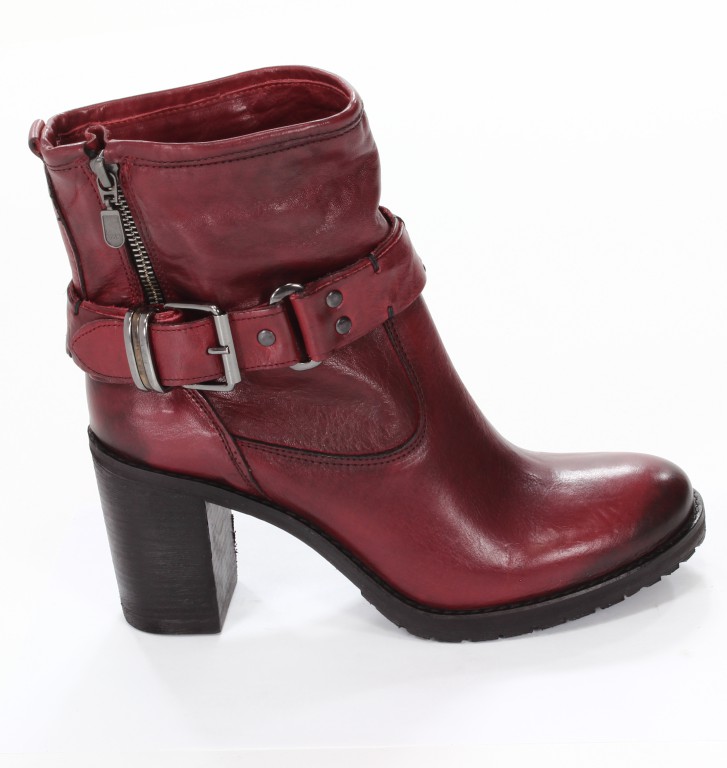 Rose Noire Botki Damskie TR010 Vacchetta Rosso