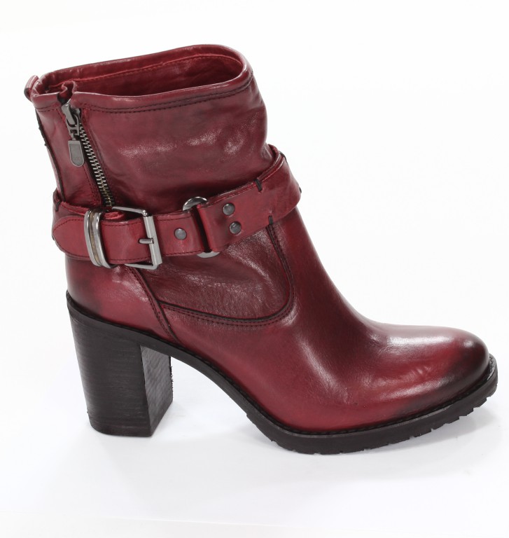 Rose Noire Botki Damskie TR010 Vacchetta Rosso