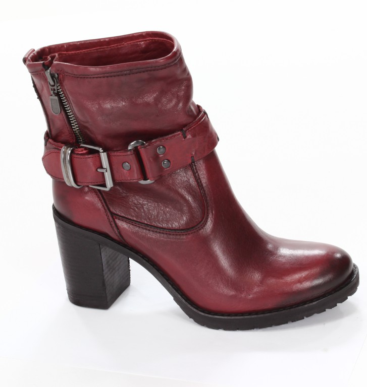 Rose Noire Botki Damskie TR010 Vacchetta Rosso