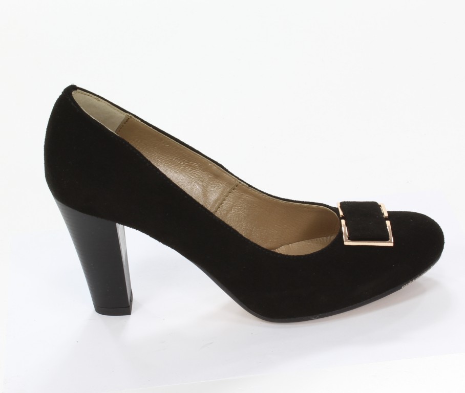 Cortesini Czółenka 707/4 Czarny/Zamsz