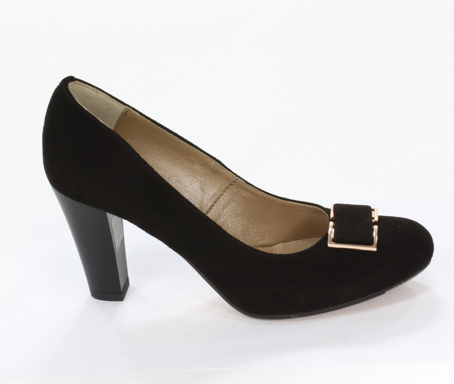 Cortesini Czółenka 707/4 Czarny/Zamsz