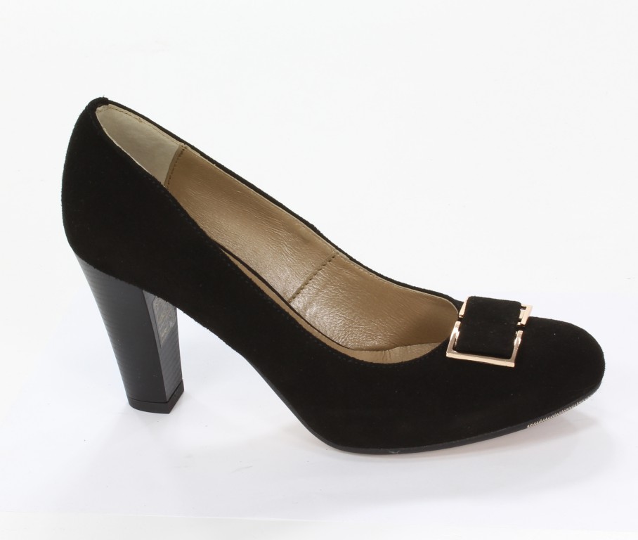 Cortesini Czółenka 707/4 Czarny/Zamsz