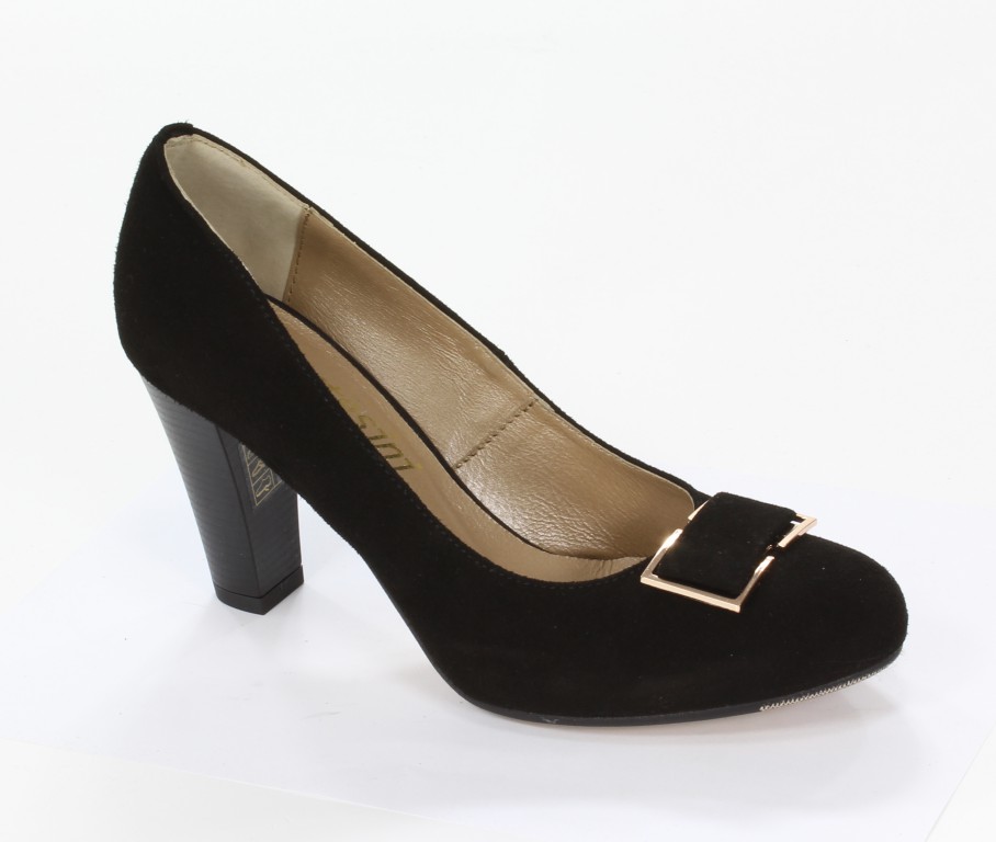 Cortesini Czółenka 707/4 Czarny/Zamsz