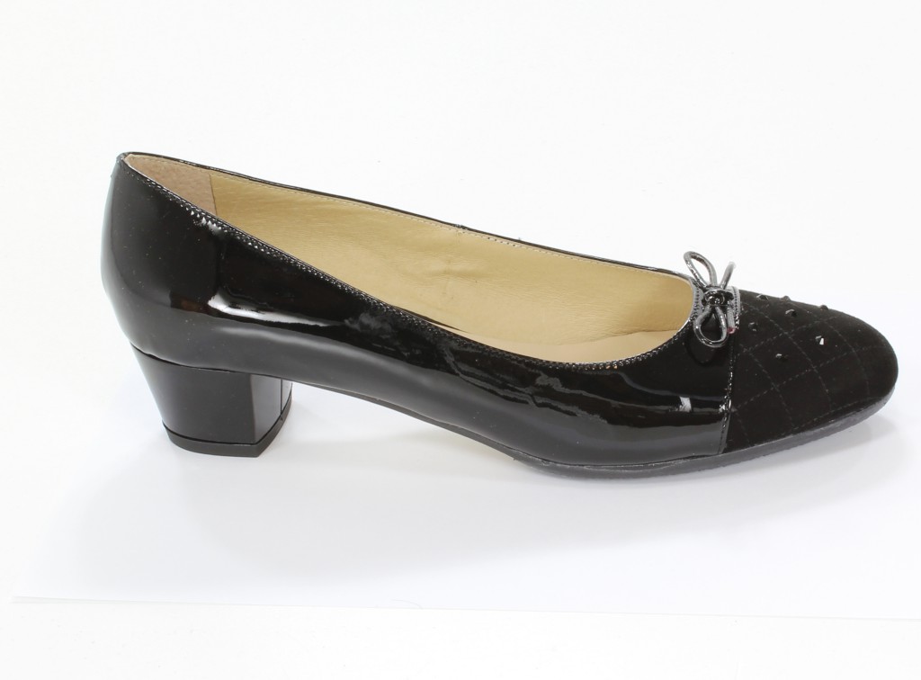 Lizard Czółenka 2787-113-519 Czarny Zamsz + Lakier 