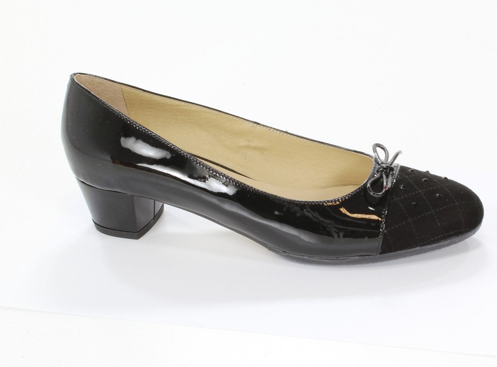 Lizard Czółenka 2787-113-519 Czarny Zamsz + Lakier 