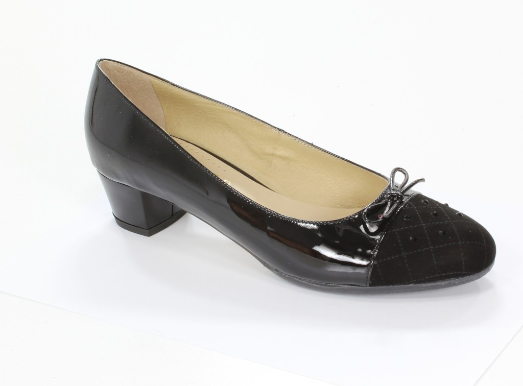 Lizard Czółenka 2787-113-519 Czarny Zamsz + Lakier 