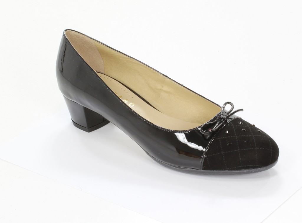 Lizard Czółenka 2787-113-519 Czarny Zamsz + Lakier 