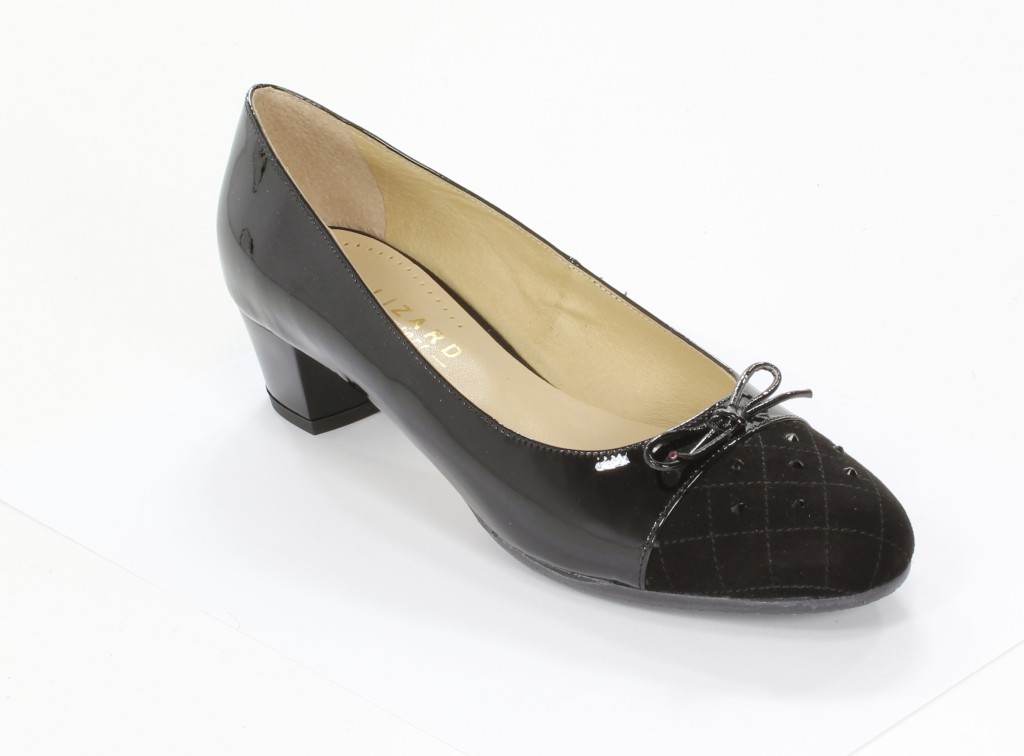 Lizard Czółenka 2787-113-519 Czarny Zamsz + Lakier 