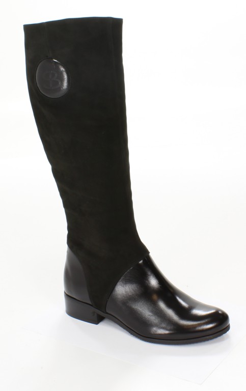 Stifbut Kozaki K-1203 Czarna Skóra + Nubuk 