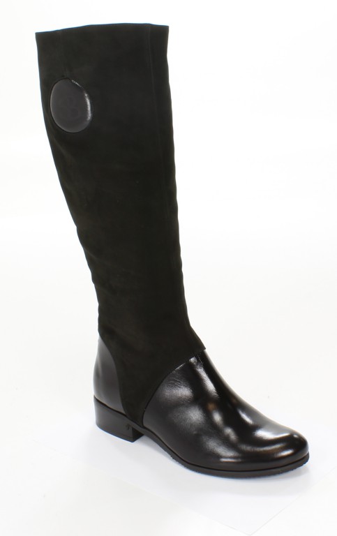 Stifbut Kozaki K-1203 Czarna Skóra + Nubuk 