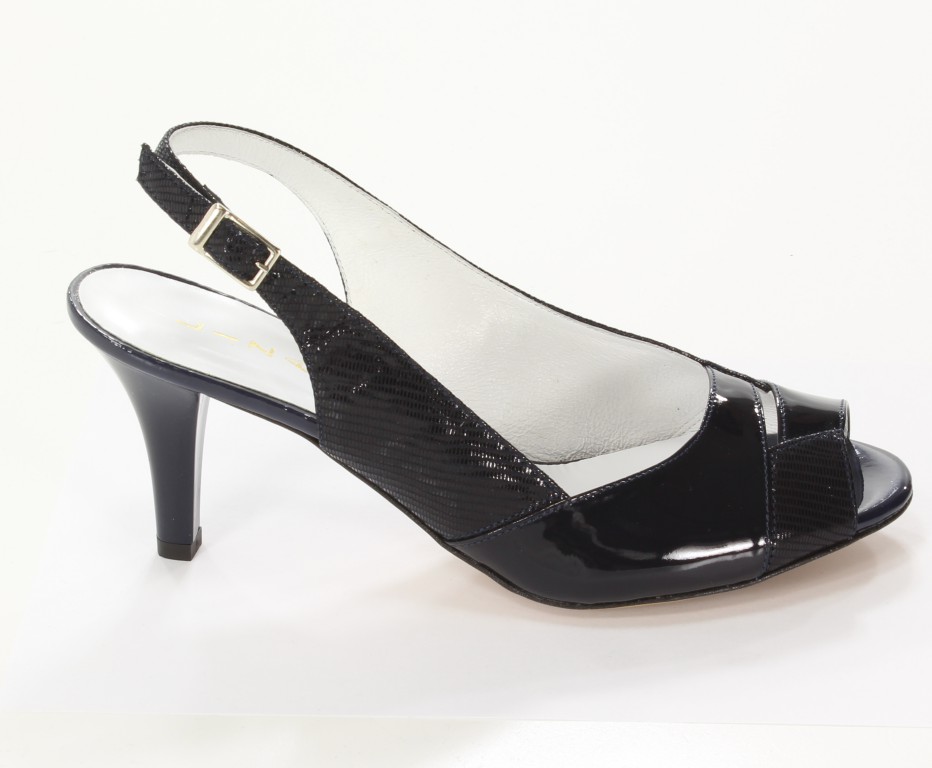 Lizard Sandały 1194-080-522 Granat Jaszczurka/Granat Lakier