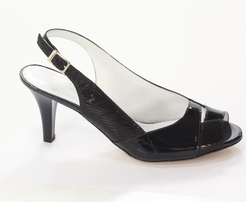 Lizard Sandały 1194-080-522 Granat Jaszczurka/Granat Lakier