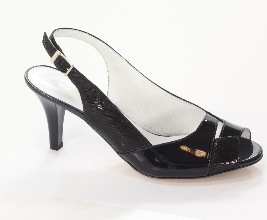 Lizard Sandały 1194-080-522 Granat Jaszczurka/Granat Lakier