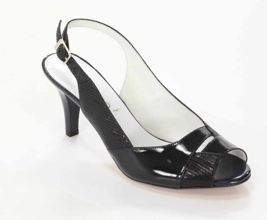 Lizard Sandały 1194-080-522 Granat Jaszczurka/Granat Lakier