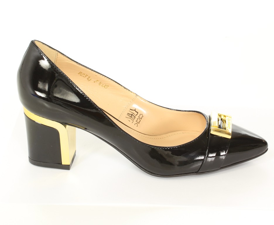 Conhpol-Bis Czółenka B-2314 Nero/27/ORO 