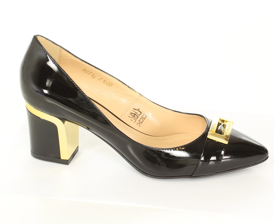 Conhpol-Bis Czółenka B-2314 Nero/27/ORO 