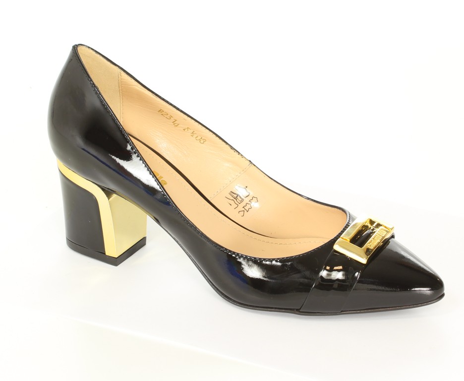 Conhpol-Bis Czółenka B-2314 Nero/27/ORO 