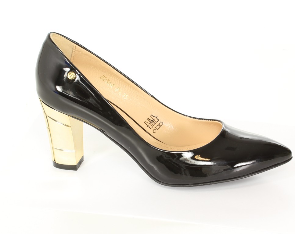 Conhpol-Bis Czółenka B-2364G Nero/27/ORO 