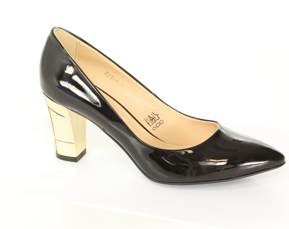 Conhpol-Bis Czółenka B-2364G Nero/27/ORO 