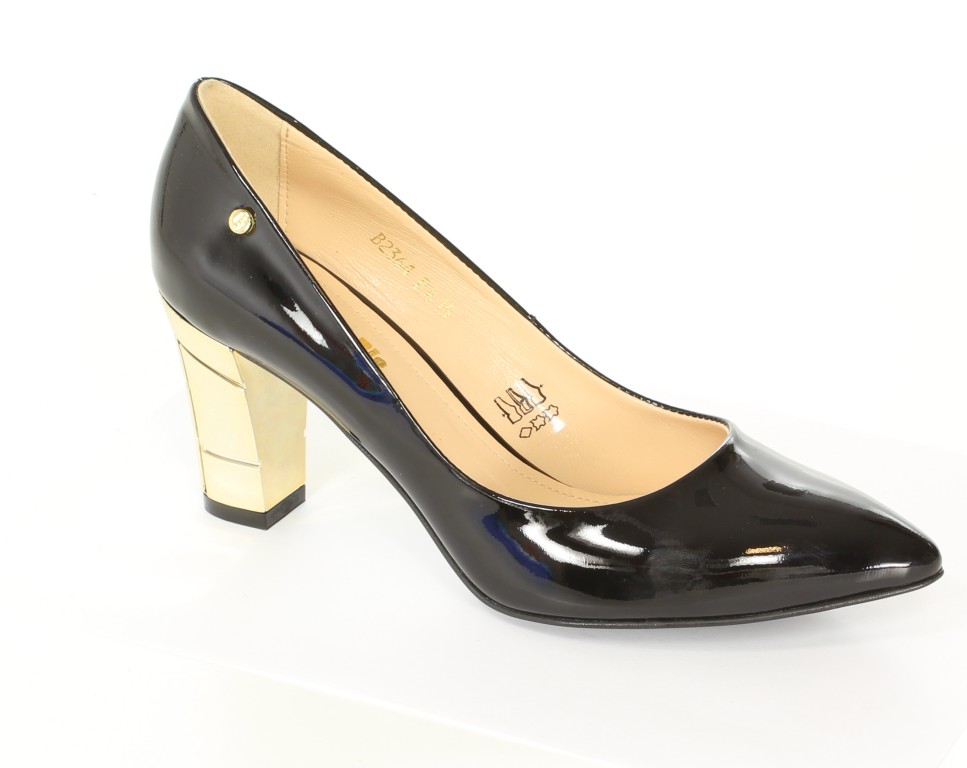 Conhpol-Bis Czółenka B-2364G Nero/27/ORO 