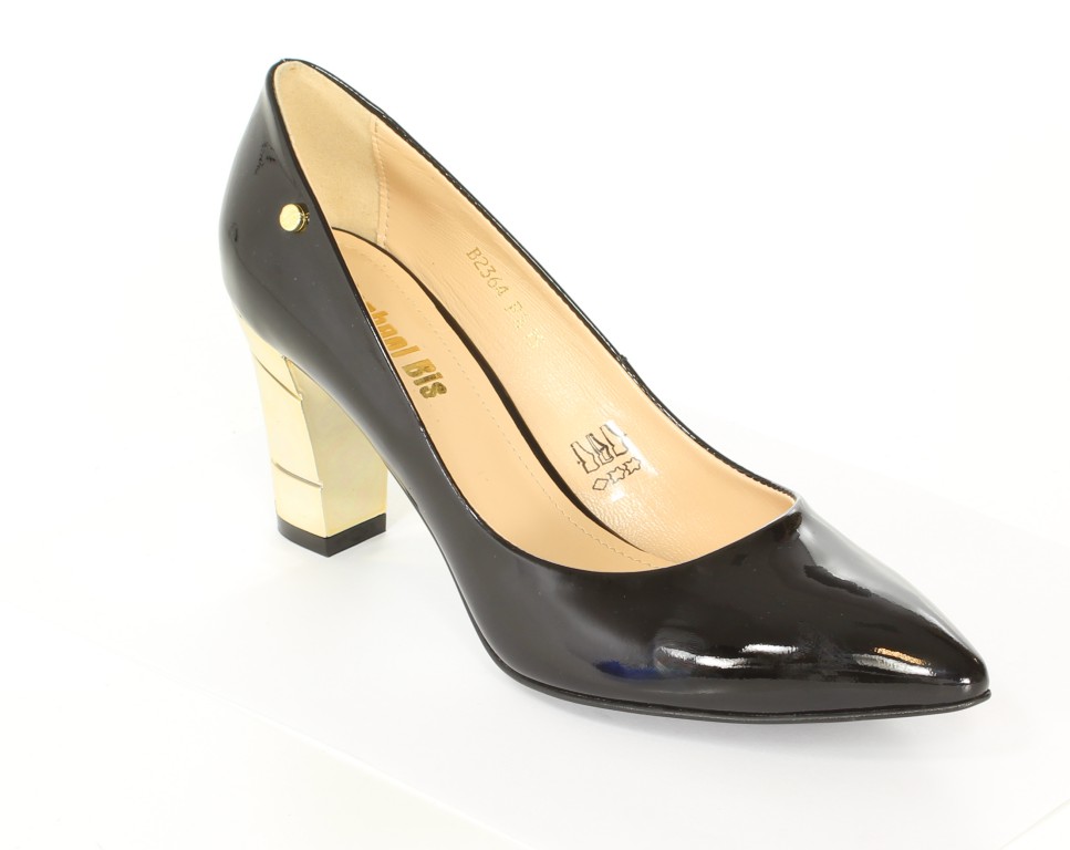 Conhpol-Bis Czółenka B-2364G Nero/27/ORO 