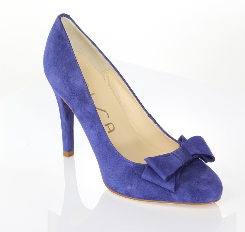 Unisa Czółenka Peyon-Ks Deep Blue Kid Suede 