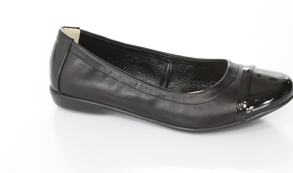 Carsona Baleriny Damskie 139 Comfort Czarny+Czarny Lakier